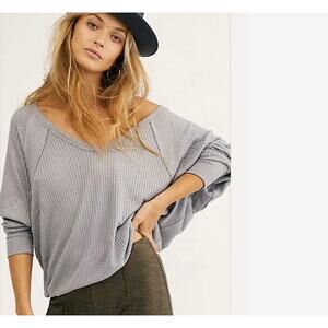 Free People Santa Clara Thermal Top Grey